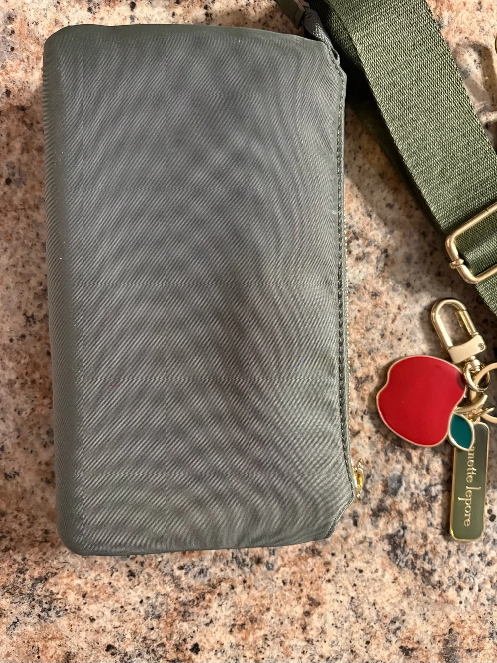 Nanette Lepore Olive Green Convertible Wristlet with Wide Strap